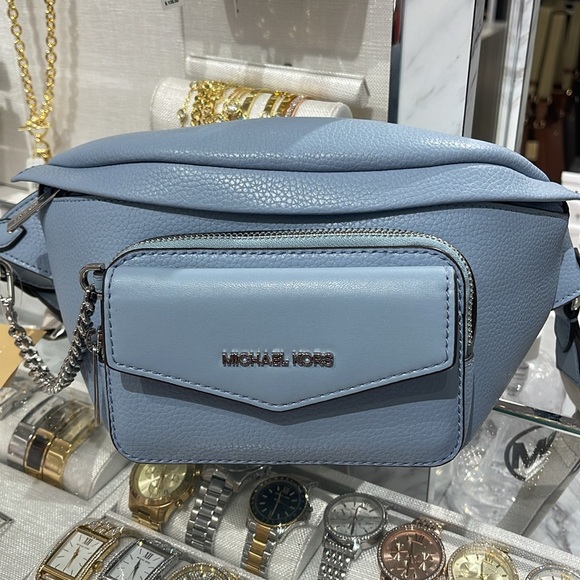 Michael Kors Maisie Lg Leather 2-in-1 Sling Pack Fanny Waist Bag Crossbody Belt - Picture 6 of 16